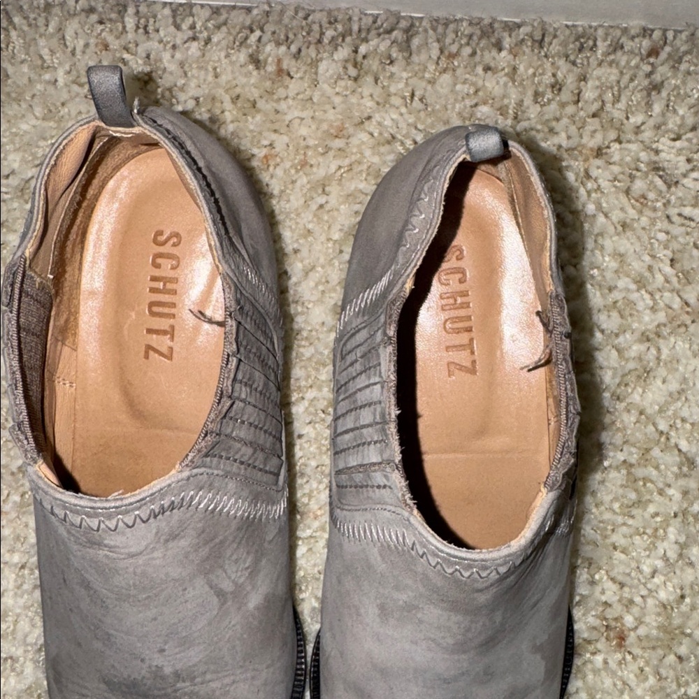 Schutz Jaqueline Bootie - 6 / Mouse Grey / Nubuck - Picture 4 of 6